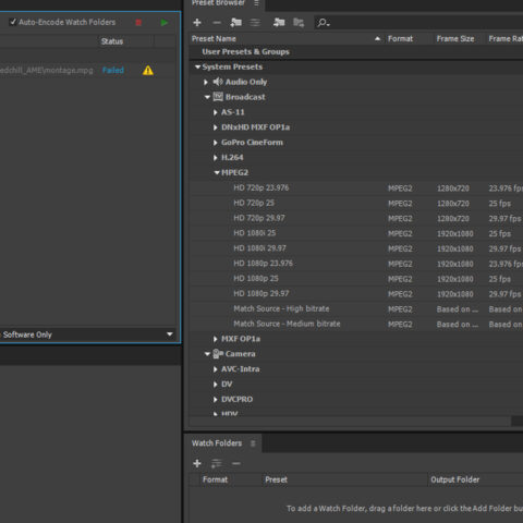Post Production Services Rendering/Encoding